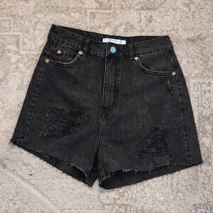 Garage Black Ripped Jean Shorts